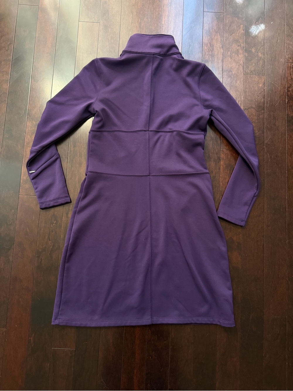 Athleta Cassidy Ponte Dress Medium, Purple, Half Zip, Long Sleeve, Pockets - Picture 6 of 8